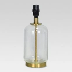 Bubble Glass with Brass Detail Small Lamp Base Clear - Threshold™