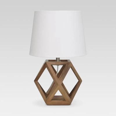 Geometric Wood Figural Accent Lamp Brown - Threshold 7 Geometric Wood Figural Accent Lamp Brown - Threshold - Image 5