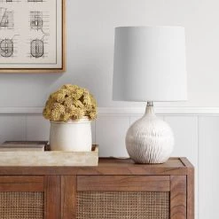 Medium Assembled Ceramic Table Lamp (Includes LED Light Bulb) Gray/Brown - Threshold™