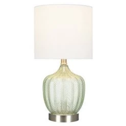18" Glass Accent Lamp Green - Cresswell Lighting