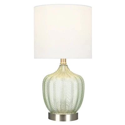 18" Glass Accent Lamp Green - Cresswell Lighting 3 18" Glass Accent Lamp Green - Cresswell Lighting