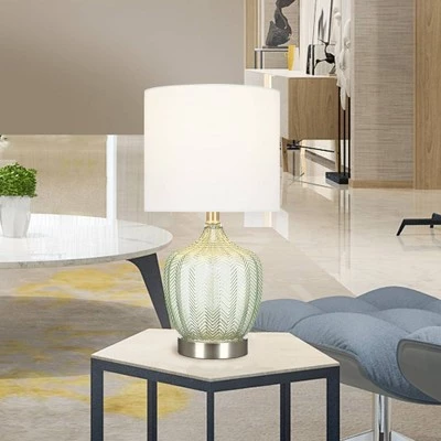 18" Glass Accent Lamp Green - Cresswell Lighting 6 18" Glass Accent Lamp Green - Cresswell Lighting - Image 4