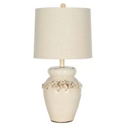 (Set of 2) 24" Marquesa Vase Lamp Cream (Includes CFL Light Bulb) - Safavieh