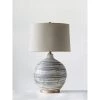 Textured Striped Ceramic Table Lamp with Linen Shade (Includes LED Light Bulb) Black/White/Gray - 3R Studios -Loca Table Lamps Store unnamed file 4446