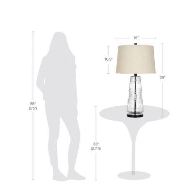 29" Glass Table Lamp Clear - Cresswell Lighting 4 29" Glass Table Lamp Clear - Cresswell Lighting - Image 2