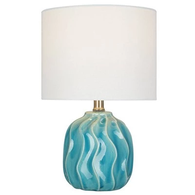 7.5" Ceramic Accent Lamp Teal (Includes LED Light Bulb) - Cresswell Lighting 3 7.5" Ceramic Accent Lamp Teal (Includes LED Light Bulb) - Cresswell Lighting