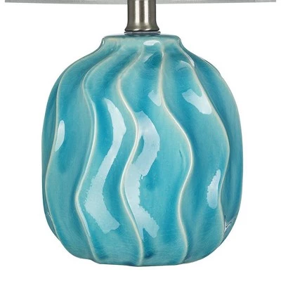 7.5" Ceramic Accent Lamp Teal (Includes LED Light Bulb) - Cresswell Lighting 4 7.5" Ceramic Accent Lamp Teal (Includes LED Light Bulb) - Cresswell Lighting - Image 2