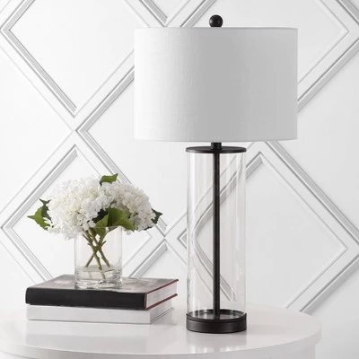 JONATHAN Y 29.25" Glass Table Lamp Oil Rubbed Bronze (Includes LED Light Bulb) - Jonathan Y 4 JONATHAN Y 29.25" Glass Table Lamp Oil Rubbed Bronze (Includes LED Light Bulb) - Jonathan Y - Image 2