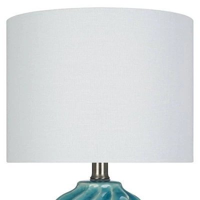 7.5" Ceramic Accent Lamp Teal (Includes LED Light Bulb) - Cresswell Lighting 5 7.5" Ceramic Accent Lamp Teal (Includes LED Light Bulb) - Cresswell Lighting - Image 3