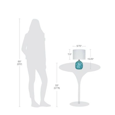 7.5" Ceramic Accent Lamp Teal (Includes LED Light Bulb) - Cresswell Lighting 6 7.5" Ceramic Accent Lamp Teal (Includes LED Light Bulb) - Cresswell Lighting - Image 4