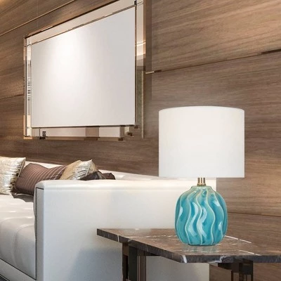 7.5" Ceramic Accent Lamp Teal (Includes LED Light Bulb) - Cresswell Lighting 7 7.5" Ceramic Accent Lamp Teal (Includes LED Light Bulb) - Cresswell Lighting - Image 5