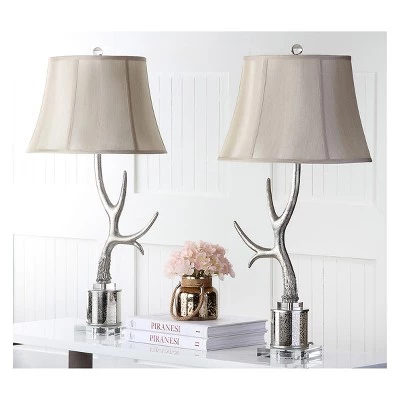 (Set of 2) 32.5" Adele Antler Table Lamps Silver (Includes LED Light Bulb) - Safavieh 3 (Set of 2) 32.5" Adele Antler Table Lamps Silver (Includes LED Light Bulb) - Safavieh