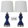 Set of 2 Draper Table Lamp with USB Ports (Includes LED Light Bulb) Blue - Decor Therapy -Loca Table Lamps Store unnamed file 4598