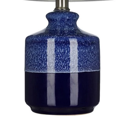 14.75" Ceramic Accent Lamp Blue (Includes LED Light Bulb) - Cresswell Lighting 4 14.75" Ceramic Accent Lamp Blue (Includes LED Light Bulb) - Cresswell Lighting - Image 2