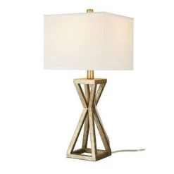 22.5" Metal Cage Table Lamp (Includes LED Light Bulb) Silver - Cresswell Lighting