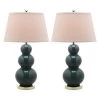 (Set of 2) 28" Pamela Triple Gourd Ceramic Lamp Marine Blue (Includes CFL Light Bulb) - Safavieh 8 (Set of 2) 28" Pamela Triple Gourd Ceramic Lamp Marine Blue (Includes CFL Light Bulb) - Safavieh -Loca Table Lamps Store unnamed file 4634
