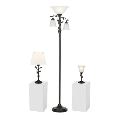 12" Metal Floral Uplight Table Lamp - Cresswell Lighting 6 12" Metal Floral Uplight Table Lamp - Cresswell Lighting - Image 4