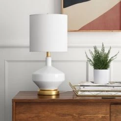 Large Assembled Genie Glass Table Lamp (Includes LED Light Bulb) White - Project 62™