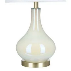 25.25" Glass Lamp White - Cresswell Lighting