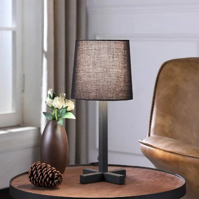 16.5" Traditional Metal Table Lamp with Cross Leg Base Black - Ore International 5 16.5" Traditional Metal Table Lamp with Cross Leg Base Black - Ore International - Image 3