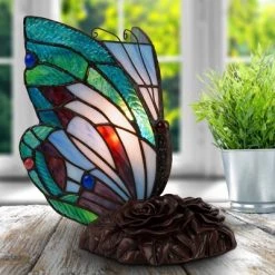 Trademark Global Tiffany Style Butterfly Lamp (Includes LED Light Bulb)