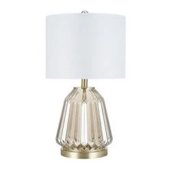 23.5" Glass Table Lamp Champagne (Includes LED Light Bulb) - Cresswell Lighting