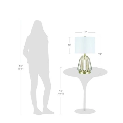 23.5" Glass Table Lamp Champagne (Includes LED Light Bulb) - Cresswell Lighting 8 23.5" Glass Table Lamp Champagne (Includes LED Light Bulb) - Cresswell Lighting - Image 6