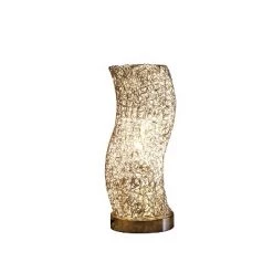 12" Novelty Metal Table Lamp with Curvy Base Silver - Ore International