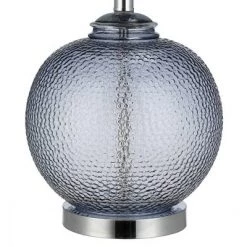 23.5" Glass Table Lamp Gray (Includes LED Light Bulb) - Cresswell Lighting