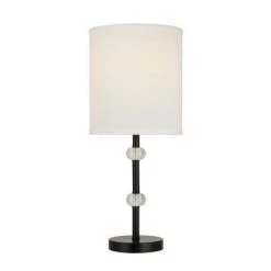 19.25" Stick Table Lamp with Acrylic Accent (Includes LED Light Bulb) Black - Cresswell Lighting