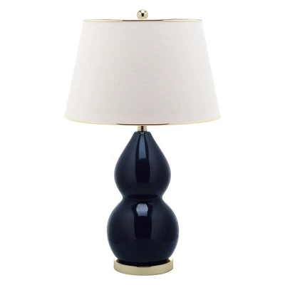 (Set of 2) 26.5" Jill Double- Gourd Ceramic Lamp Navy (Includes CFL Light Bulb) - Safavieh 4 (Set of 2) 26.5" Jill Double- Gourd Ceramic Lamp Navy (Includes CFL Light Bulb) - Safavieh - Image 2