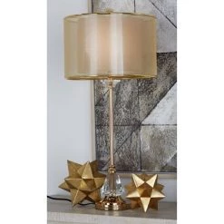 Olivia & May 31" x 14" Glam Sophisticated Crystal and Iron Table Lamp - Olivia & May