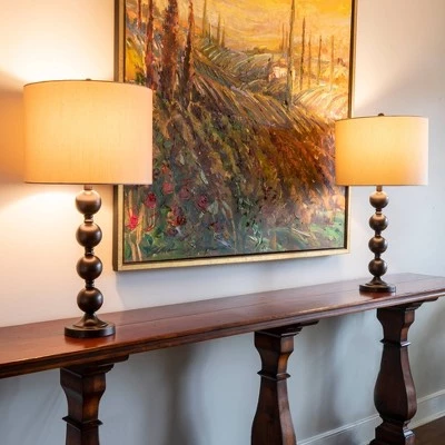 28.5" Set of 2 Sadie Stacked Ball Table Lamp Bronze - Decor Therapy 6 28.5" Set of 2 Sadie Stacked Ball Table Lamp Bronze - Decor Therapy - Image 4