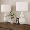 Trademark Global Set of 2 Ceramic Double Gourd Table Lamps (White) -Loca Table Lamps Store unnamed file 4827