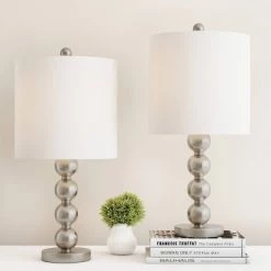 Trademark Global Set of 2 Contemporary Stacked Balls Table Lamps