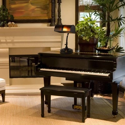 Trademark Global Bankers Lamp with Amber Mica Shade (Includes LED Light Bulb) 5 Trademark Global Bankers Lamp with Amber Mica Shade (Includes LED Light Bulb) - Image 3