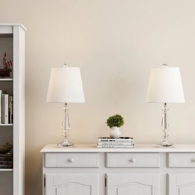 Trademark Global Crystal Candlestick Lamps-Set of 2 Faceted Lights 4 Trademark Global Crystal Candlestick Lamps-Set of 2 Faceted Lights - Image 2