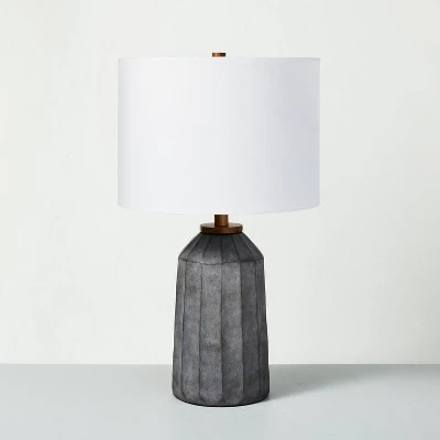 Hearth & Hand With Magnolia Carved Ceramic Table Lamp - Hearth & Hand™ with Magnolia Dark Gray 5 Hearth & Hand With Magnolia Carved Ceramic Table Lamp - Hearth & Hand™ with Magnolia Dark Gray - Image 4