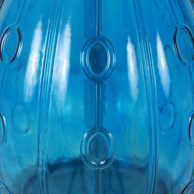 27.5" Emma Embossed Glass Table Lamp Indigo - Decor Therapy 5 27.5" Emma Embossed Glass Table Lamp Indigo - Decor Therapy - Image 3