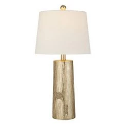 24" Faux Wood Table Lamp Silver - Cresswell Lighting