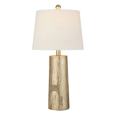 24" Faux Wood Table Lamp (Includes LED Light Bulb) Silver - Cresswell Lighting 3 24" Faux Wood Table Lamp (Includes LED Light Bulb) Silver - Cresswell Lighting