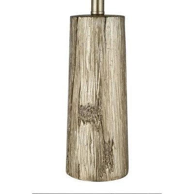 24" Faux Wood Table Lamp (Includes LED Light Bulb) Silver - Cresswell Lighting 4 24" Faux Wood Table Lamp (Includes LED Light Bulb) Silver - Cresswell Lighting - Image 2