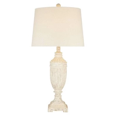 28" Faux Wood Table Lamp (Includes LED Light Bulb) White - Cresswell Lighting 3 28" Faux Wood Table Lamp (Includes LED Light Bulb) White - Cresswell Lighting