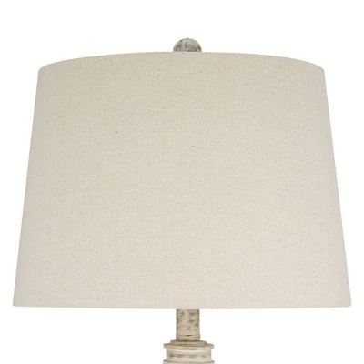 28" Faux Wood Table Lamp (Includes LED Light Bulb) White - Cresswell Lighting 5 28" Faux Wood Table Lamp (Includes LED Light Bulb) White - Cresswell Lighting - Image 3