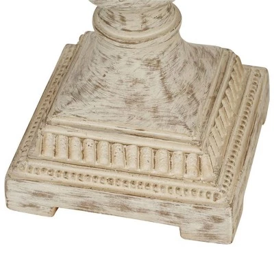 28" Faux Wood Table Lamp (Includes LED Light Bulb) White - Cresswell Lighting 6 28" Faux Wood Table Lamp (Includes LED Light Bulb) White - Cresswell Lighting - Image 4