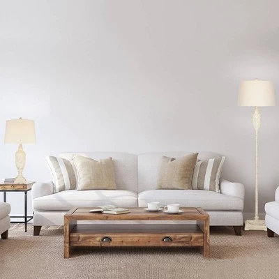 28" Faux Wood Table Lamp (Includes LED Light Bulb) White - Cresswell Lighting 8 28" Faux Wood Table Lamp (Includes LED Light Bulb) White - Cresswell Lighting - Image 6