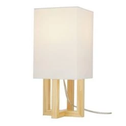 15" Square MDF Table Lamp (Includes LED Light Bulb) Natural - Cresswell Lighting