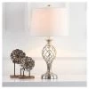 (Set of 2) 26.8" Lattice Urn Table Lamp Nickel (Includes CFL Light Bulb) - Safavieh -Loca Table Lamps Store unnamed file 4990