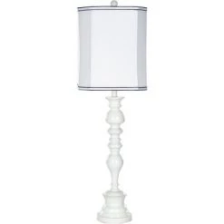 36" Polly Candlestick Lamp White (Includes CFL Light Bulb) - Safavieh