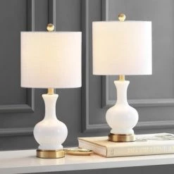 JONATHAN Y 22" (Set of 2) Cox Glass/Metal Table Lamp (Includes Energy Efficient Light Bulb) - JONATHAN Y Navy